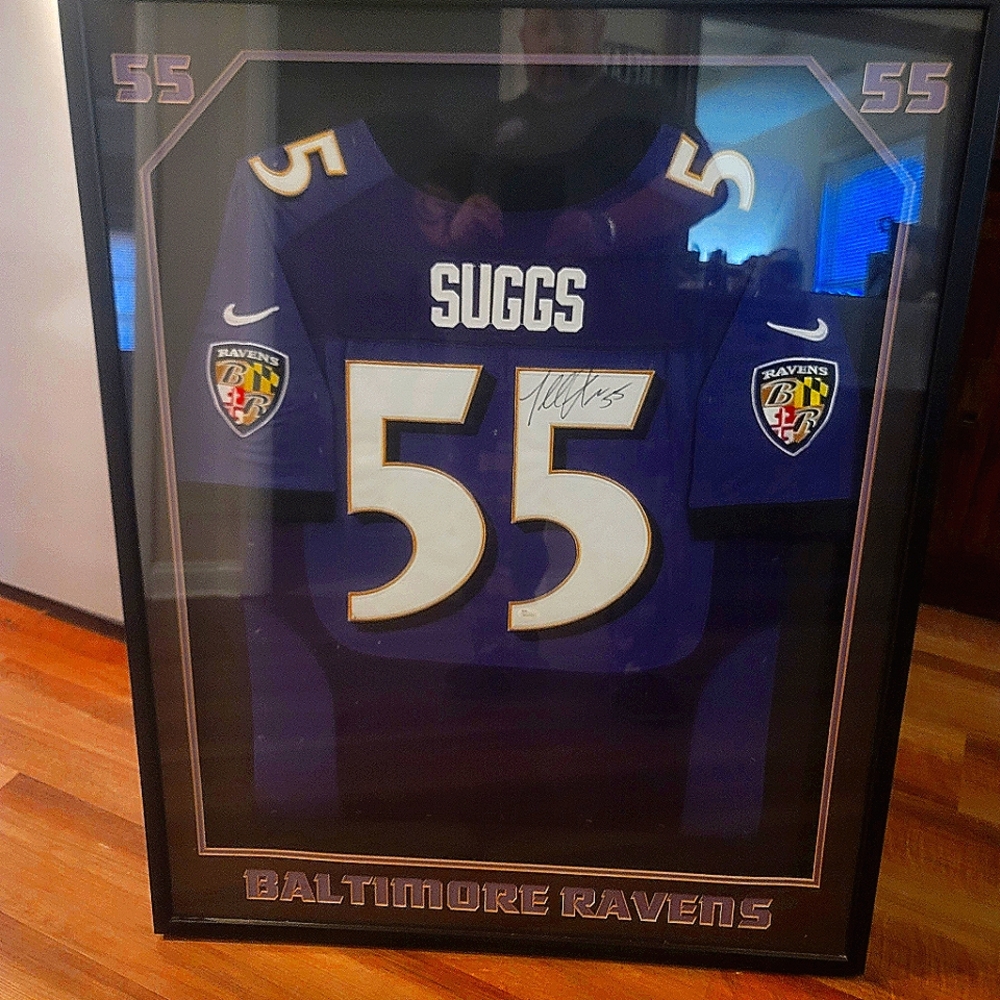 Purple and Black shadow boxedJersey